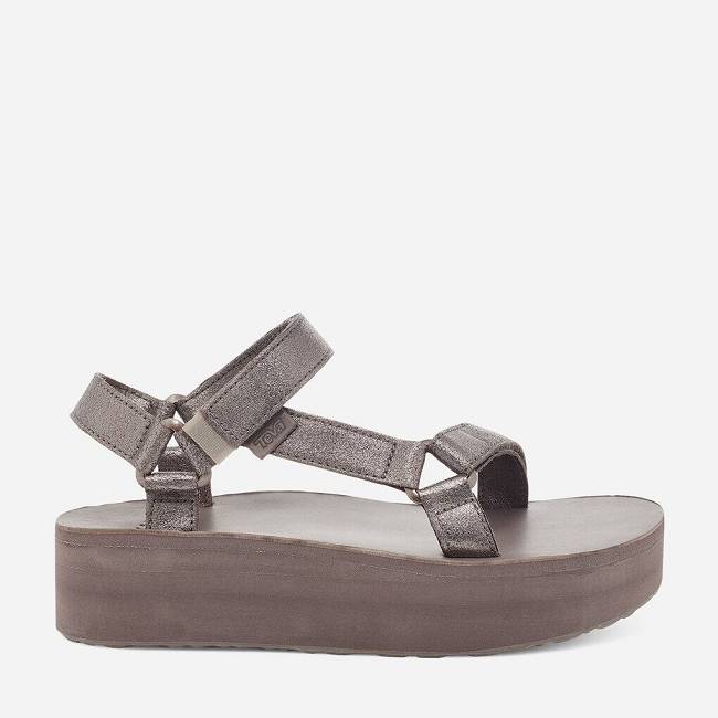 Teva Women's Flatform Universal Leather Platform Sandals 3510-794 Metallic Bronze Sale UK